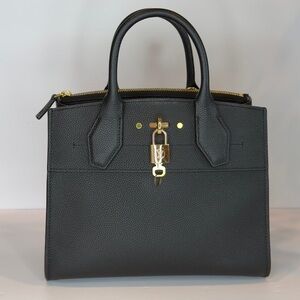 Louis Vuitton Taurillon Black Grained Leather City Steamer PM Lock Key RFID COA